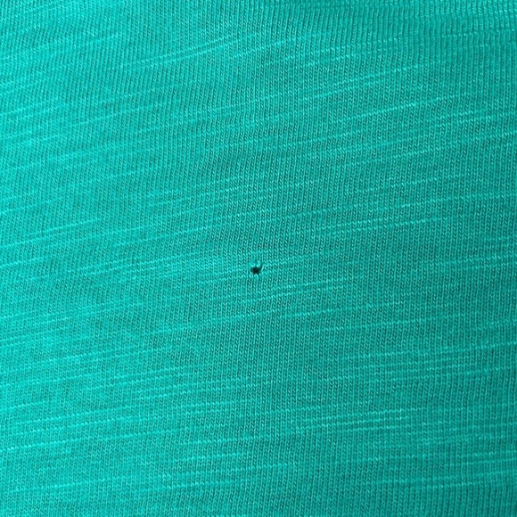 Reitmans Shirt Womens XL Teal Cotton Solid Short Sleeve Scoop Neck Pullover - Picture 8 of 9